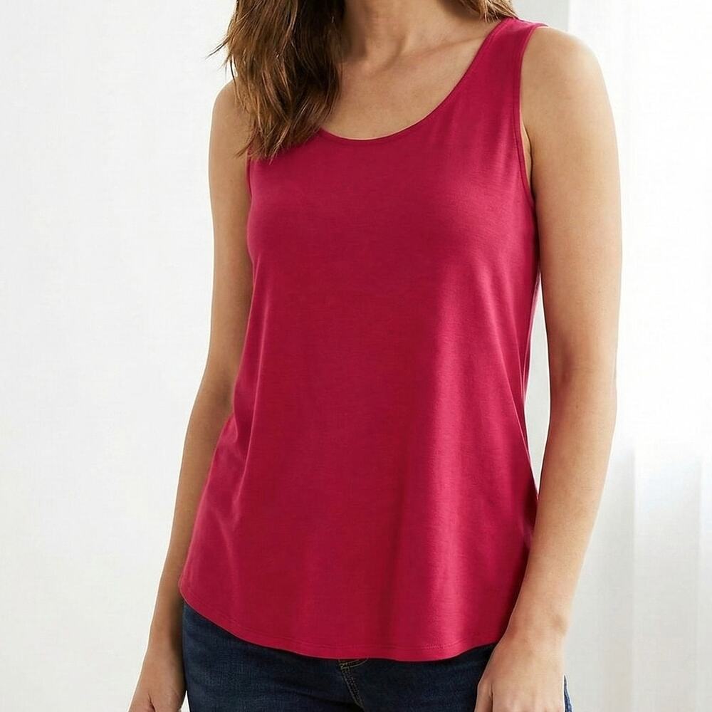 Massini Womens Small Pink Sleeveless Tank Top Polyester Rayon